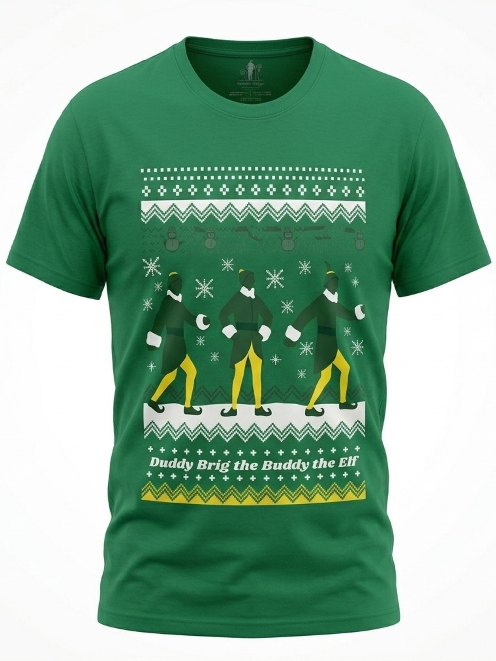 Elf The Movie Christmas Graphic T-Shirt Green Mens Size Large Holiday Tee